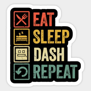 Eat Sleep Dash Repeat Video Game Geometry Video Gamer Sticker